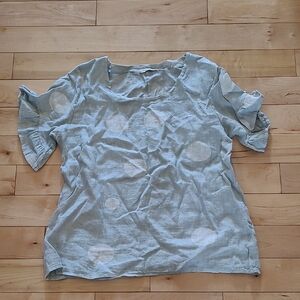 Alessia Pacini Women' Size Medium 100% Linen Top